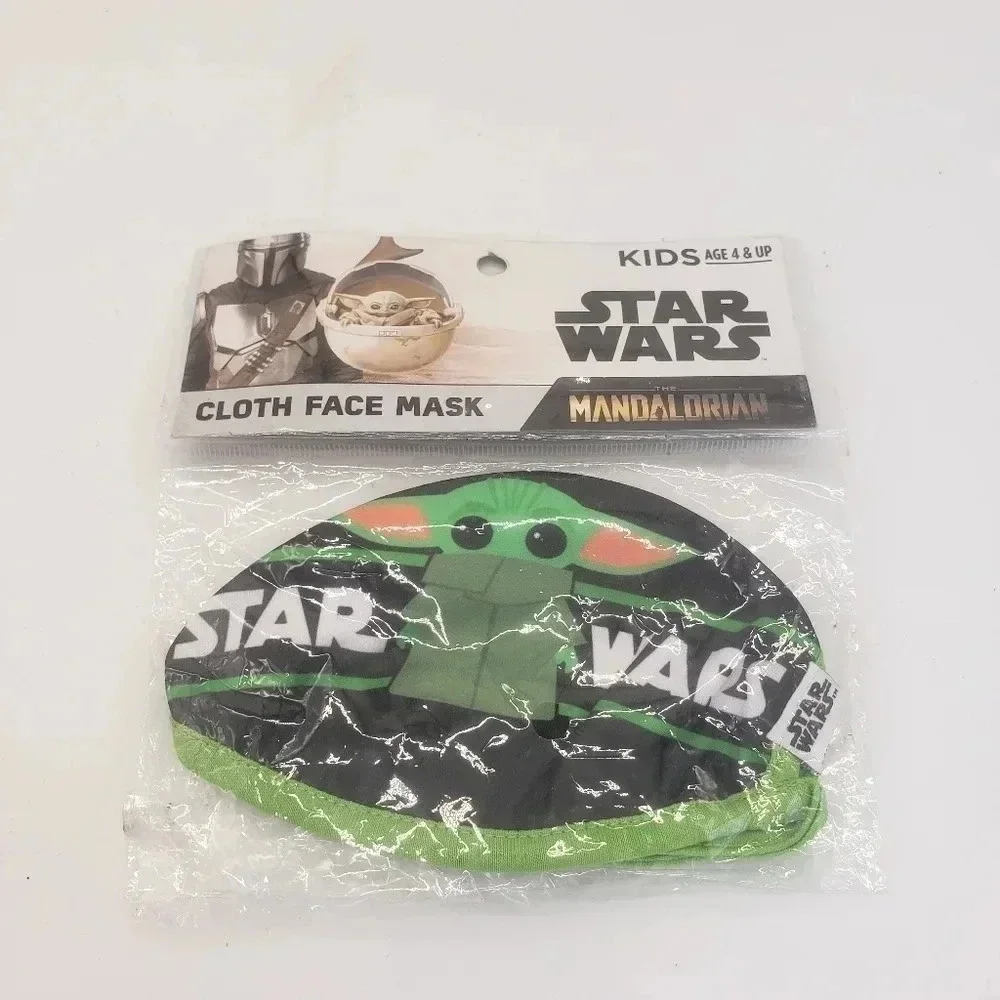Disney Star Wars Cloth Kids Face  Masks Washable MANDALORIAN 1 Pack 3 Mask Total